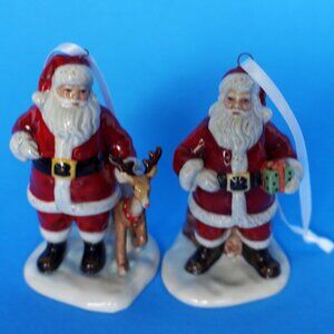 2 Royal Doulton Santa Ornaments 2014 in Good Condition No Chips or Cracks